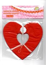 Varal Decorativo Cordão de Corações Vermelho 1,6 Metros
