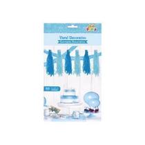 Varal Decorativo De Pompom Com 20 Unidades 4 Metros Azul