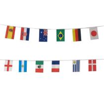 Varal Decorativo Países Copa Do Mundo 3,5M 12 Bandeiras