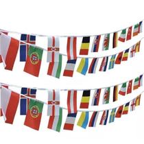 Varal Decorativo Países Copa Do Mundo 8M 32 Bandeiras - Bazar Imp.