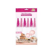 Varal Decorativo Pompom Com 4 Metros Rosa