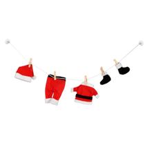Varal decorativo roupas do Noel com 5 peças para pendurar - Art Christmas