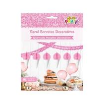 Varal Decorativo Sorvetes Com 4 Metros Rosa
