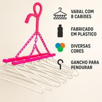 Varal dobrável 8 cabides Articulado Apartamento Não amassa suas roupas Espaço Extra