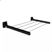 Varal Dobrável Articulável Em Aço Incluso 20m Cabo Aço Carbono Encapado