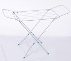 Varal Dobravel de Chao Retrátil Slim Cor Branco com Abas Reforçado