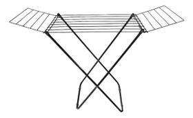 Varal em Aço de Chão c/ Asas Preto 133x53x95cm MAXEB - 9981 Varal em Aço de Chão c/ Asas Preto 133x53x95cm MAXEB - 9981