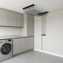 Varal Fixação Teto 10 Varetas Individuais 80cm Preto Varal Fixação Teto 10 Varetas Individuais 80cm Preto