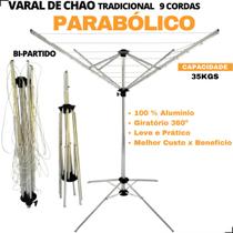 Varal Giratorio 9 Cordas De Chão Em Aluminio 100% Resistente - HS PRODUTOS