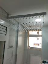 Varal Individual De Parede 8 Varetas 90 cm + guia de desvio de cordas Varal Individual De Parede 8 Varetas 90 cm + guia de desvio de cordas