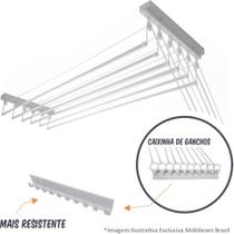 Varal Individual De Teto 100cm x 10 Varetas - Em Alumínio Branco Varal Individual De Teto 100cm x 10 Varetas - Em Alumínio Branco