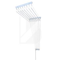 Varal Individual De Teto 150cm Com 12 Varetas Em Alumínio - Branco
