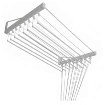 Varal Individual Parede 10 Varetas - 100cm Branco Alumínio Varal Individual Parede 10 Varetas - 100cm Branco Alumínio