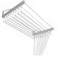 Varal Individual Parede 10 Varetas - 100cm Branco Alumínio