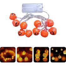 Varal LED Halloween Mini Abóbora de 1,5 Metros com 10 Unidades