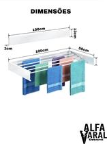 Varal Mágico Oculto Branco Retrátil Dobrável 100cm 6 Varetas Varal Mágico Oculto Branco Retrátil Dobrável 100cm 6 Varetas
