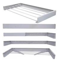 Varal Magico Parede Retratil 80cm 5 varetas em aluminio Branco