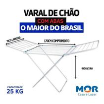 Varal MAXXI BRANCO de chão com abas grande 25kg de roupa