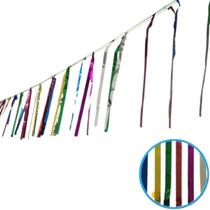 Varal Metalóide 10m Enfeite Colorido Fitas Metalizadas Varal Metalóide 10m Enfeite Colorido Fitas Metalizadas