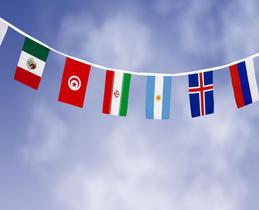 Varal mini Bandeiras dos países