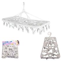 Varal Multiuso Roupa Íntima Dobrável 48 Prendedores Charme - LigBrin