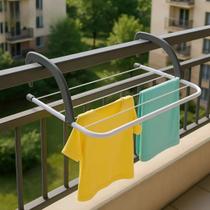 Varal para Janela Sacada Apartamento Secar Roupas Prático Reforçado Compacto