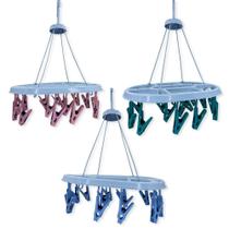 Varal para Roupas Íntimas Meias Calcinhas Cuecas Oval 16 Prendedores - DikaMais