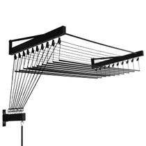 Varal Parede Individual 12 Varetas Alumínio 90 Cm Roldanas