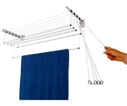 Varal Parede Individual 5 Varetas Innovar 1,00m Aço Teto Varal Parede Individual 5 Varetas Innovar 1,00m Aço Teto