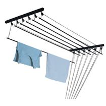 Varal Parede Individual 6 Varetas Prático 1,20m Aço Preto