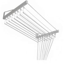 Varal Parede Individual 8 Varetas Branco Apartamento 100cm