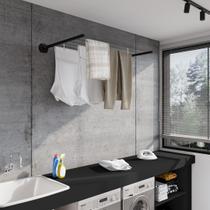 Varal Parede Preto Apartamento Resistente Pequeno Cs0060p Varal Parede Preto Apartamento Resistente Pequeno Cs0060p