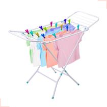 Varal Portátil De Chão Com Abas Dobráveis Não Enferruja