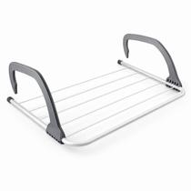 Varal Portátil Dobrável Compacto para Janela Porta Varanda Box Sem Furo Aço Resistente Fácil Instala