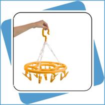 Varal Portátil Oval Roupas Íntimas 12 Prendedores Coloridos Calcinhas Cuecas Meias