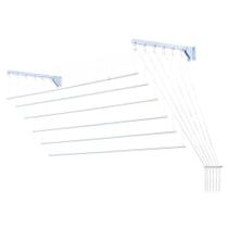 Varal Prático 1,00m 6 Varetas Independentes Teto Parede Aço