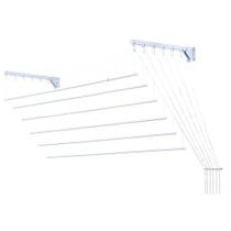 Varal prático teto ou parede 140x56cm de aço branco Secalux