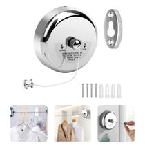 Varal Recolhível De Parede Retrátil Reforçado P/ Apartamento Secar Roupas Casa Lavanderia Resistente