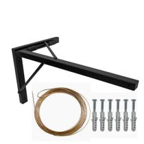 Varal Reforçado Retrátil Para Parede Ou Muro 50x30x28 Cm