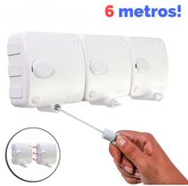 Varal Retrátil Automatico Parede Corda 3 Modulos Stendmax 6m Varal Retrátil Automatico Parede Corda 3 Modulos Stendmax 6m