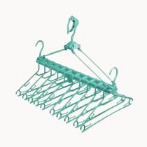 Varal Retratil Com 10 Cabides Para Camisa Camiseta Dobravel Resistente