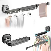 Varal Retrátil Compacto Ventosa 5Kg Roupas Toalhas sem furos parede Varal Retrátil Compacto Ventosa 5Kg Roupas Toalhas sem furos parede