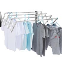 Varal Retrátil de Aluminio Sanfonado Resistente Reforçado para Espaços Pequenos Lavanderia Apartamento Janelas Multiuso