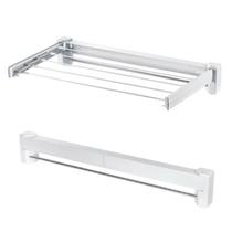 Varal Retrátil Dobrável de parede Aço inoxidável 5 Varetas Apartamento Cor Branca 70cm compacto varal de alumínio varal articulado Varal Retrátil Dobrável de parede Aço inoxidável 5 Varetas Apartamento Cor Branca 70cm compacto varal de alumínio varal articulado