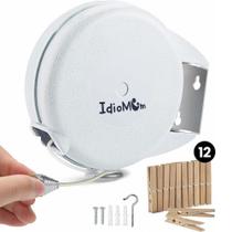 Varal retrátil IDIOMUM 15m para interior e exterior de 13,6 kg Varal retrátil IDIOMUM 15m para interior e exterior de 13,6 kg