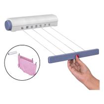 Varal Retrátil Para Fixar Plástico 4 Cordas 3,6m 6kg Ordene