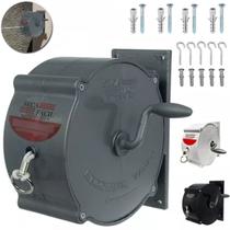 Varal Retrátil Parede Recolhível Roupas Corda 30m Manivela Cores Trevisan