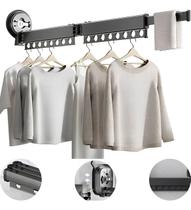 Varal Retrátil Sem Furos Ventosa 15 ganchos Lavanderia apartamento 5kg