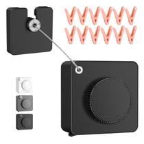 Varal retrátil SIWUKEH 4,8 m para interior/exterior com 12 clipes Varal retrátil SIWUKEH 4,8 m para interior/exterior com 12 clipes