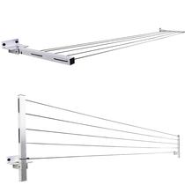 Varal Roupa Alumínio Articulado De Parede Retrátil Até 4 Mt